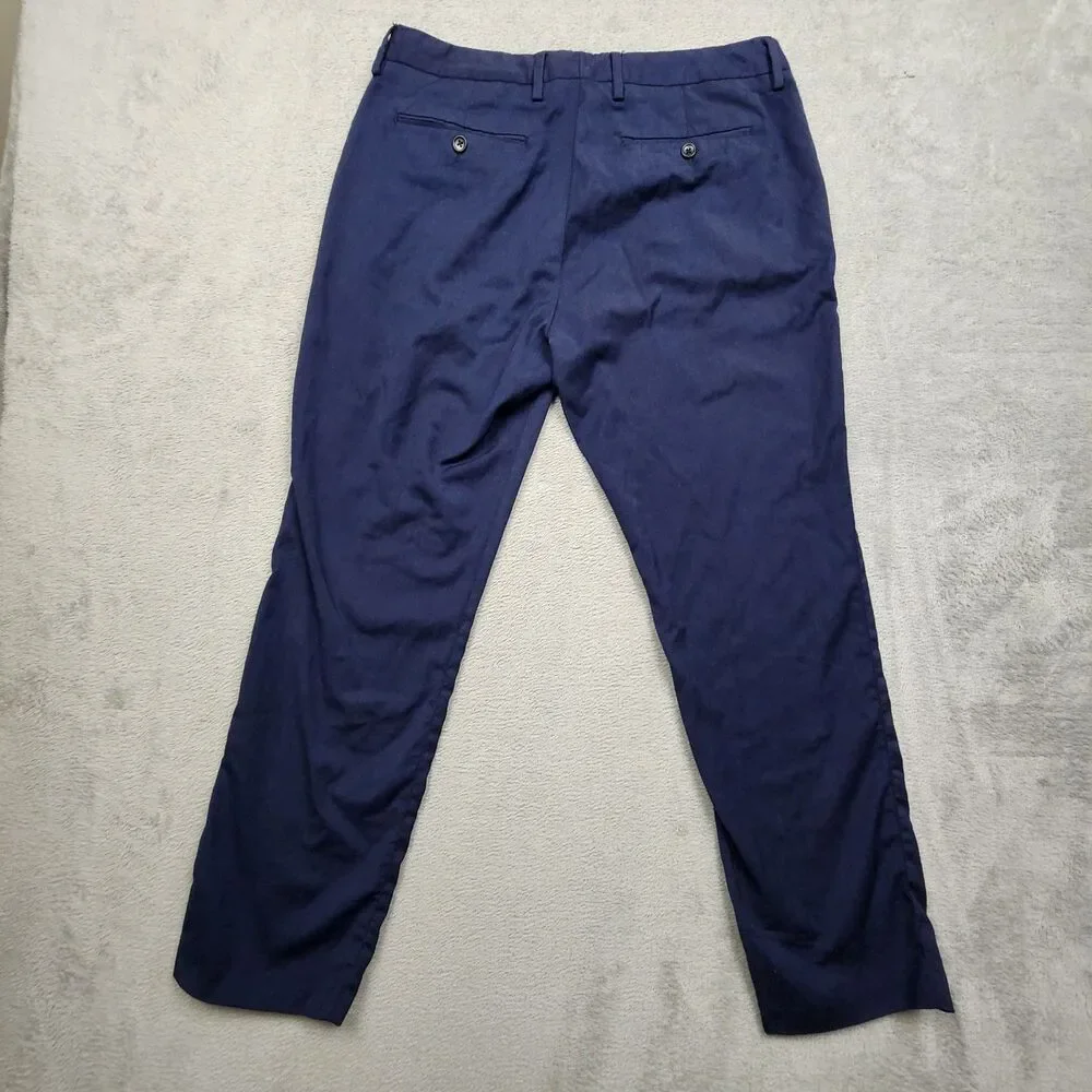 Bonobos Men’s Pants Size 34 Blue Slim Fit Flat Front Straight Leg Wool Blend
